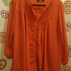 Bright Orange Long Sleeved Professional Top